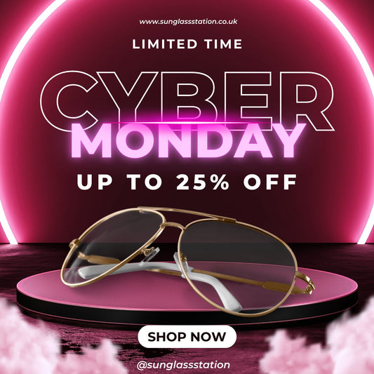 Cyber Monday sunglasses sale UK, 50% off trendy eyewear at Sunglass Station