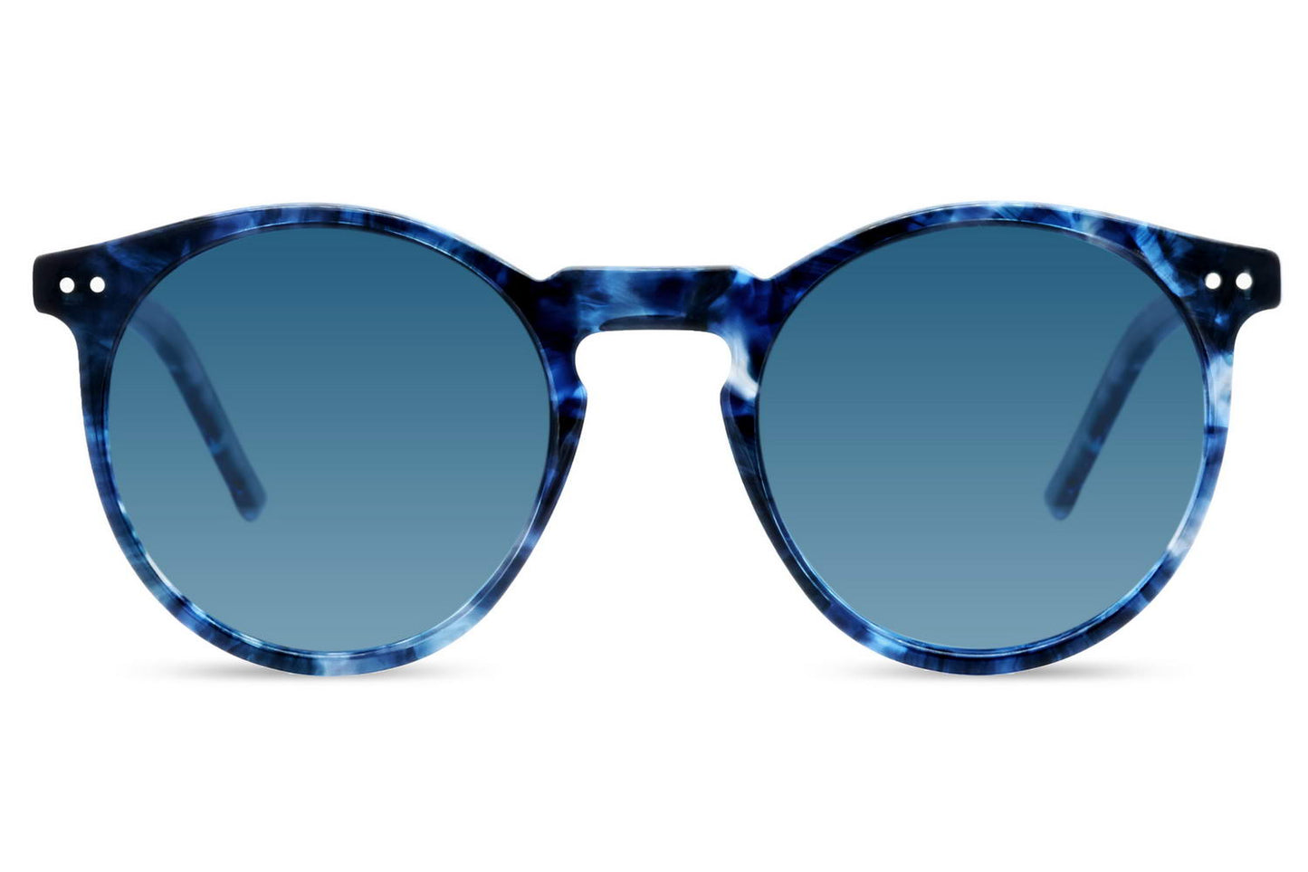 Wildly Chic: Blue Animal Print Round Sunglasses