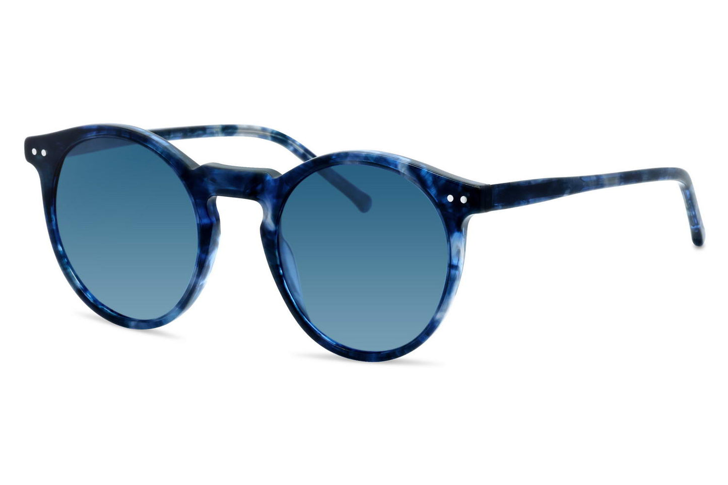 Wildly Chic: Blue Animal Print Round Sunglasses