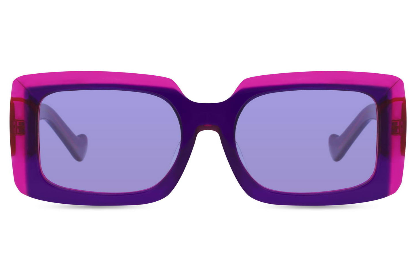 Violett-rosa rechteckige Sonnenbrille
