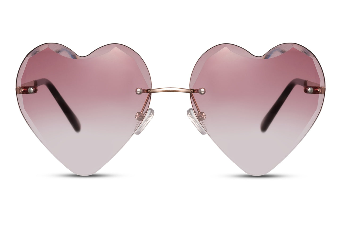Gafas de sol sin montura con forma de corazón