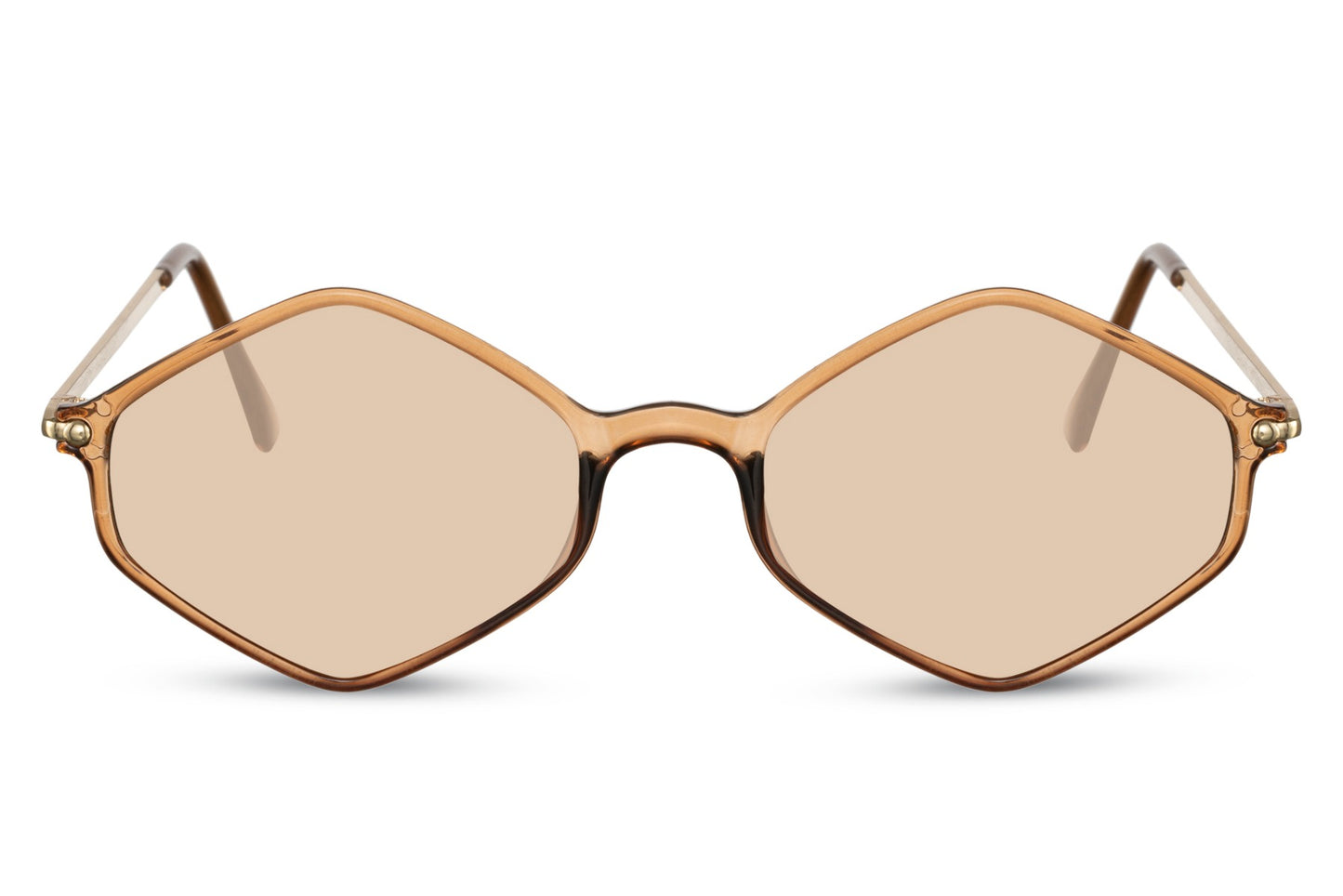Classic Design Brown Geometric Sunglasses