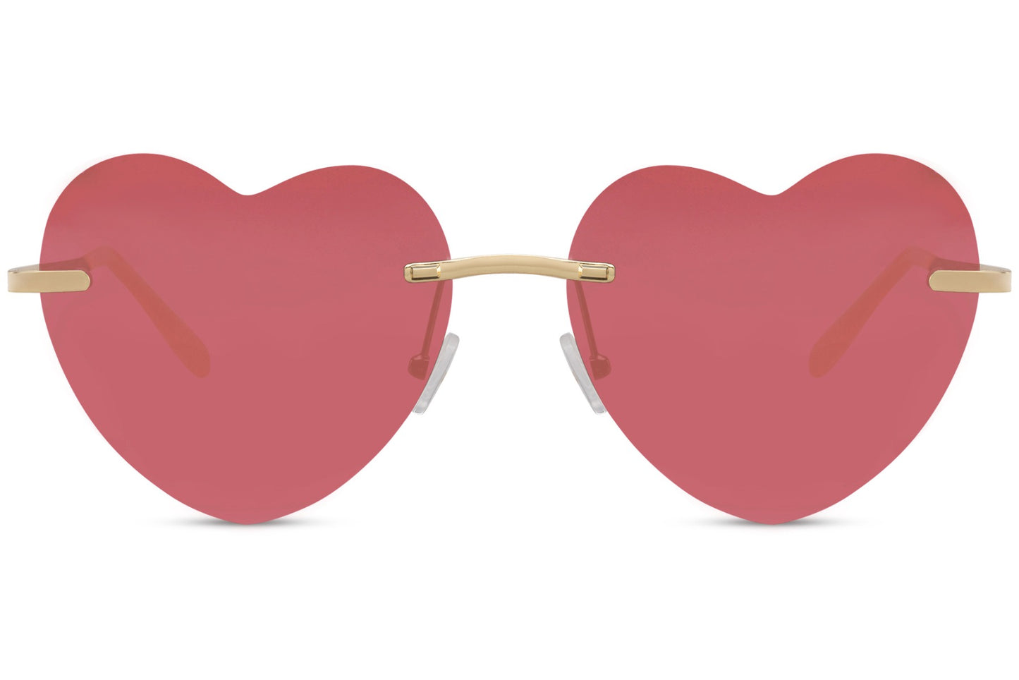 Gafas de sol sin montura con forma de corazón