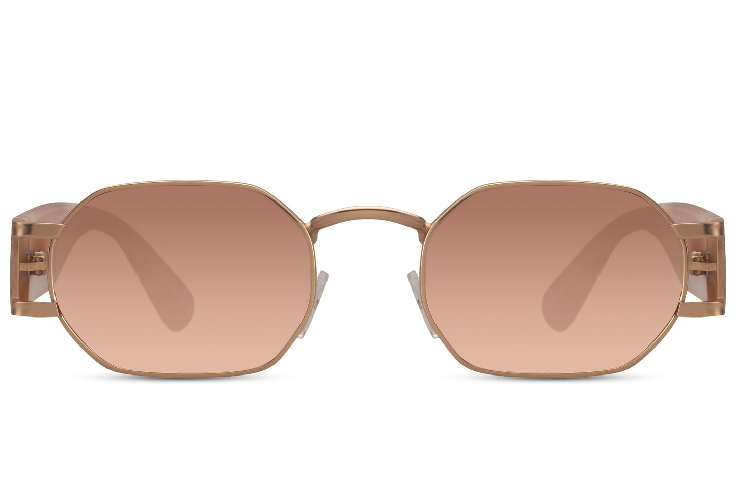 Metallic Frame Retro Tinted Sunglasses