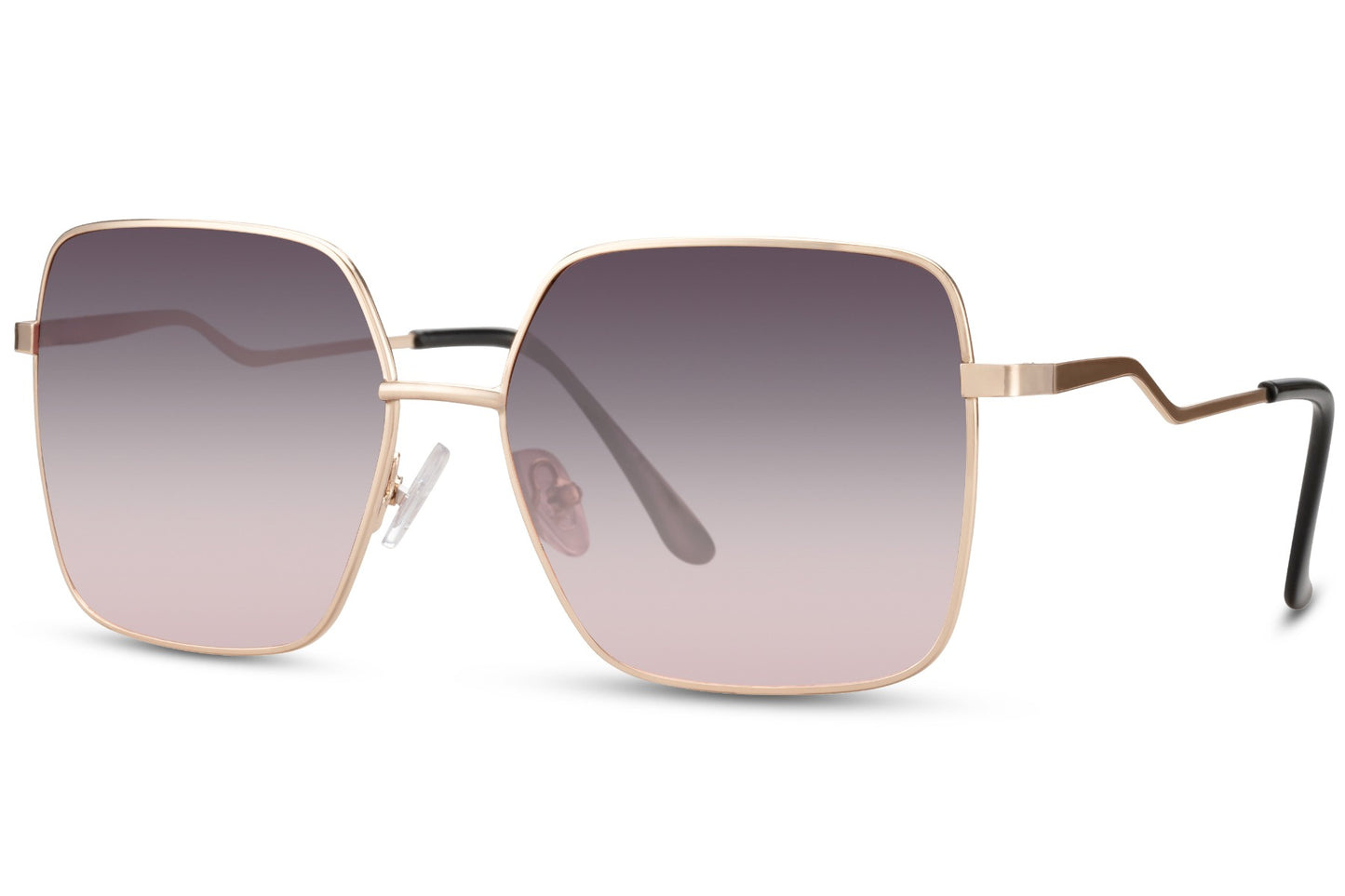 Metallic Frame Oversized Sunglasses