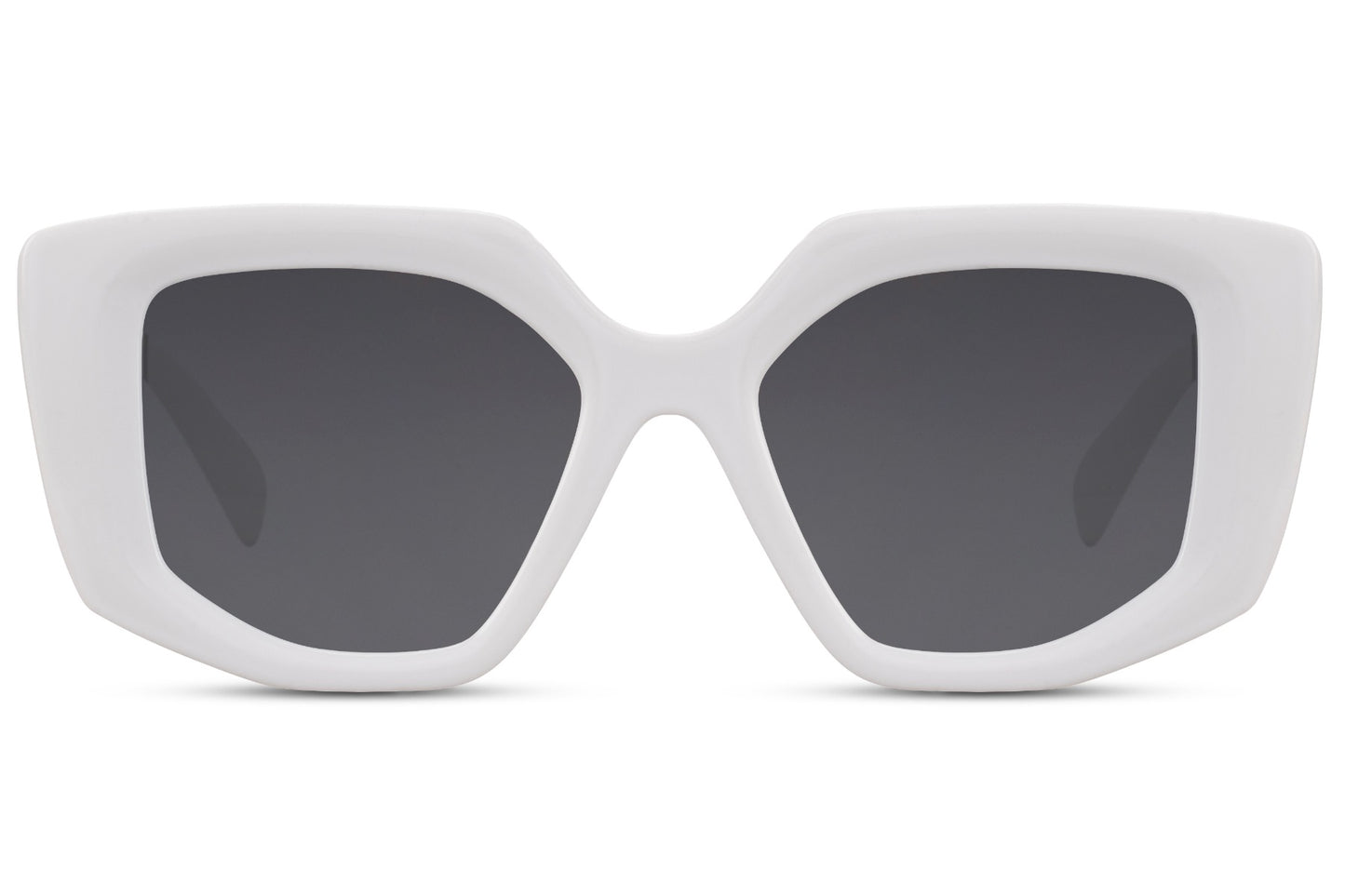 White Geometric Frame Shades