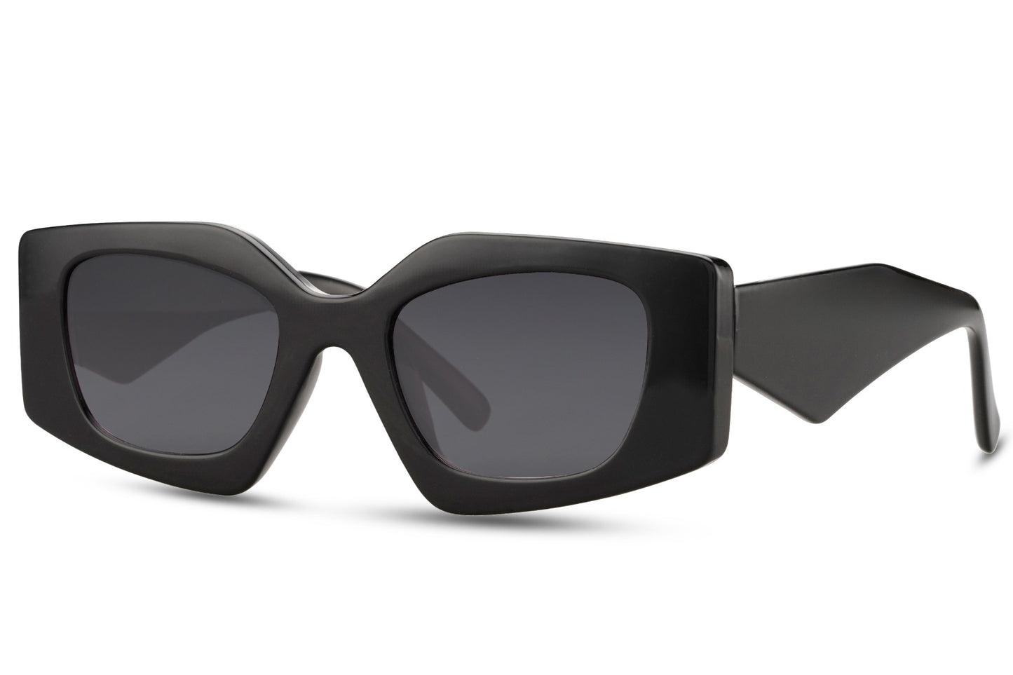 Schildpatt-Sonnenbrille mit kräftigem, eckigem Rahmen