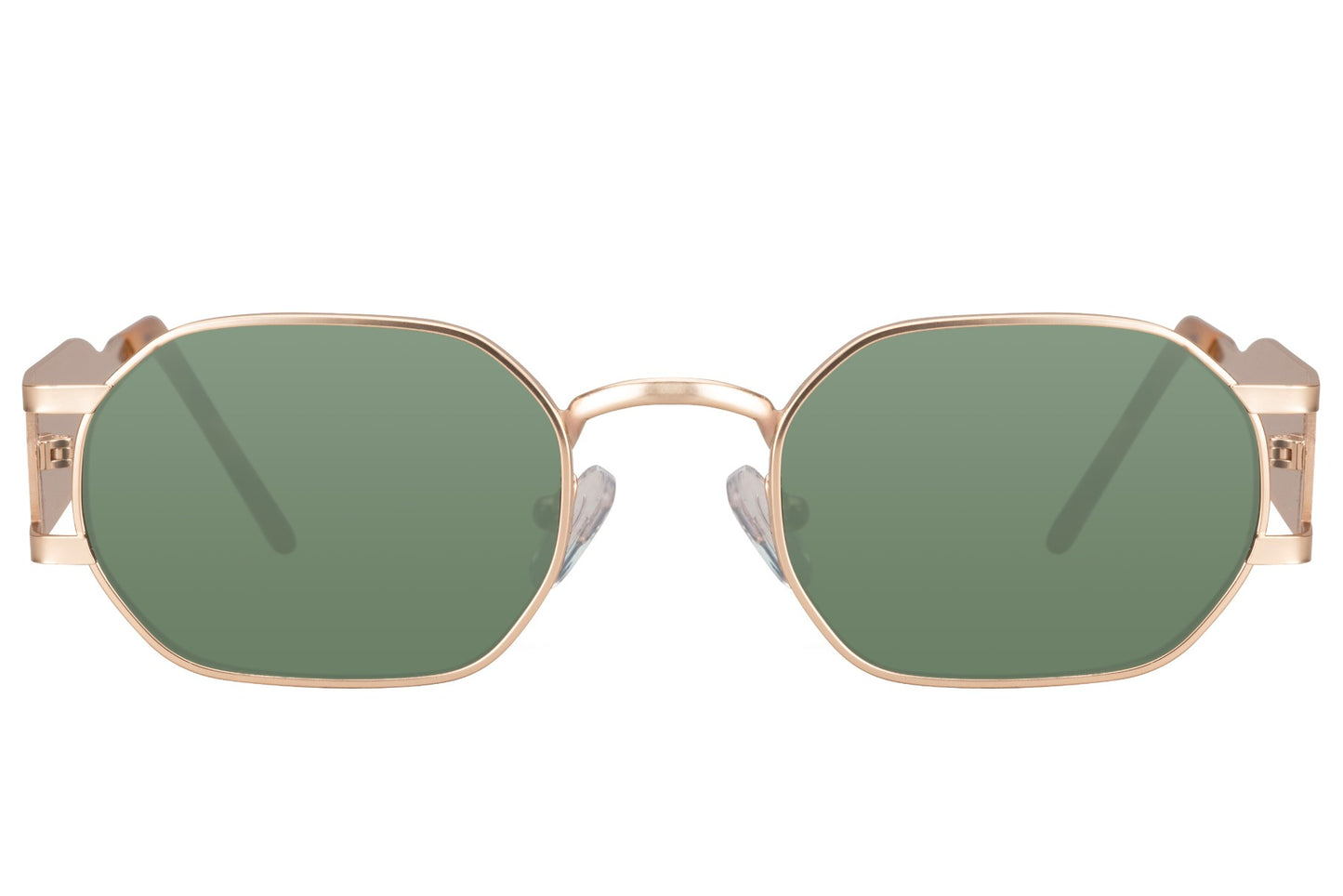 Golden Metallic Geometric Frame Sunglasses
