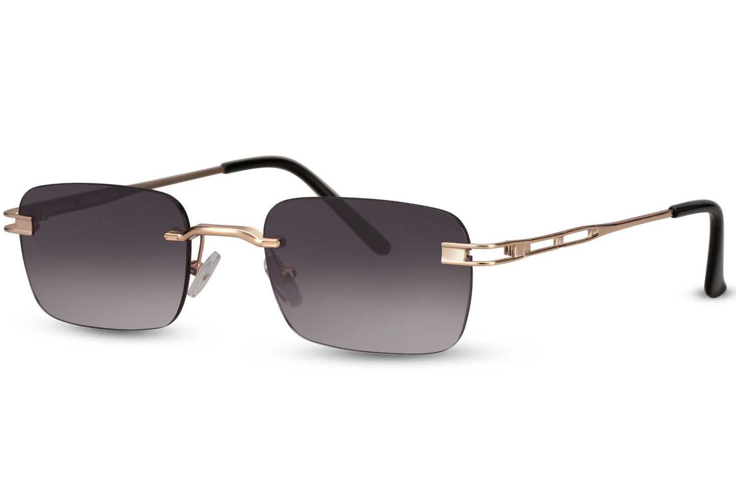 Rimless Colour Tinted Rectangle Sunglasses