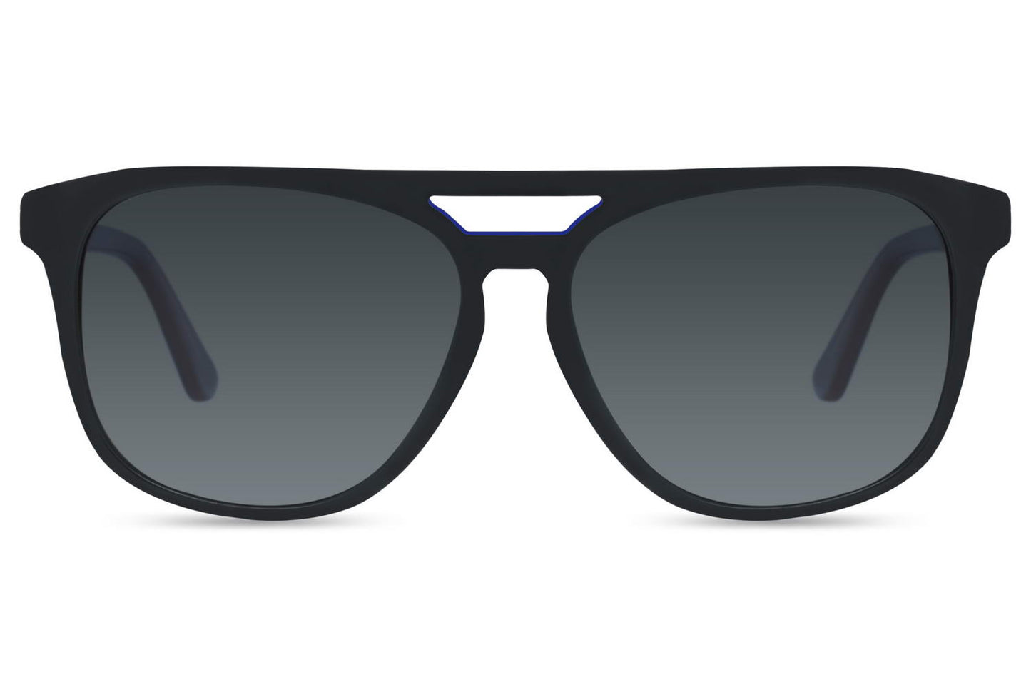Elevate your eyewear game with our Black Aviator Sunglasses, designed to offer both sophisticated style and exceptional eye protection. Crafted from durable acetate, these sunglasses feature polarized black lenses with 1.1 mm TAC material, reducing glare and enhancing visual clarity. The sleek blue and black frame provides a modern twist on the classic aviator style, making these sunglasses perfect for any occasion, whether you're driving, relaxing outdoors, or hitting the beach.