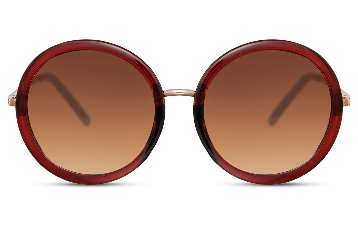 Brown Leopard Print Frame Round Sunglasses