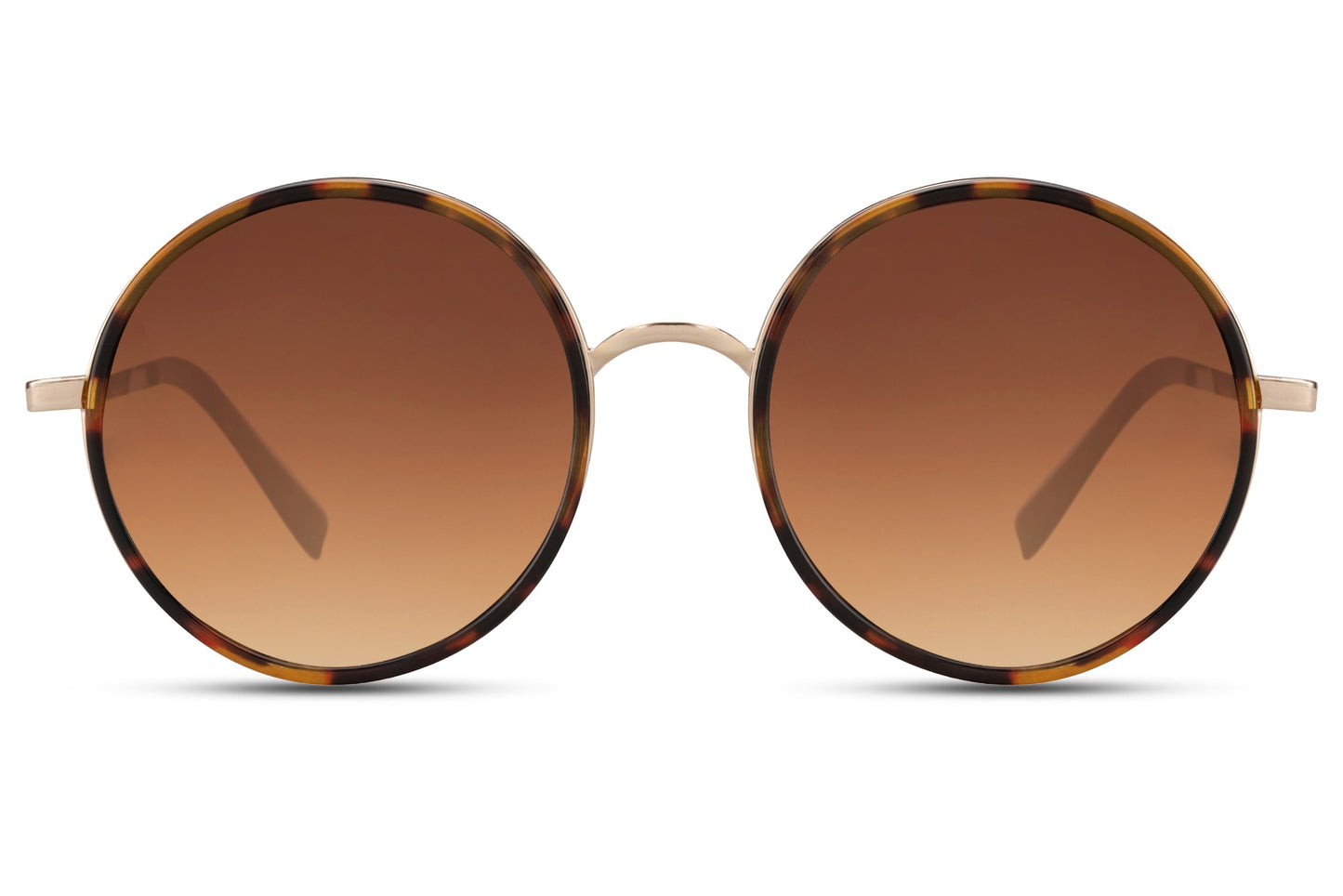 Bold Black Metallic Frame Round Sunglasses