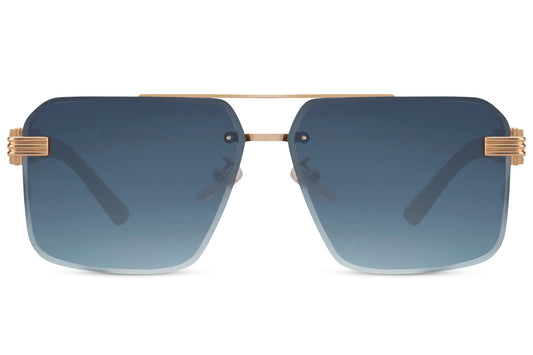 Blue Retro Tinted Sunglasses