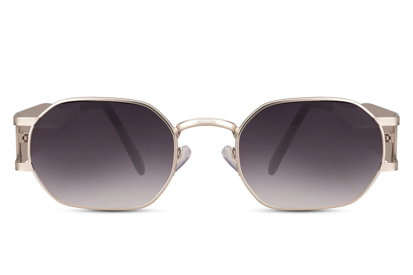 Golden Metallic Geometric Frame Sunglasses