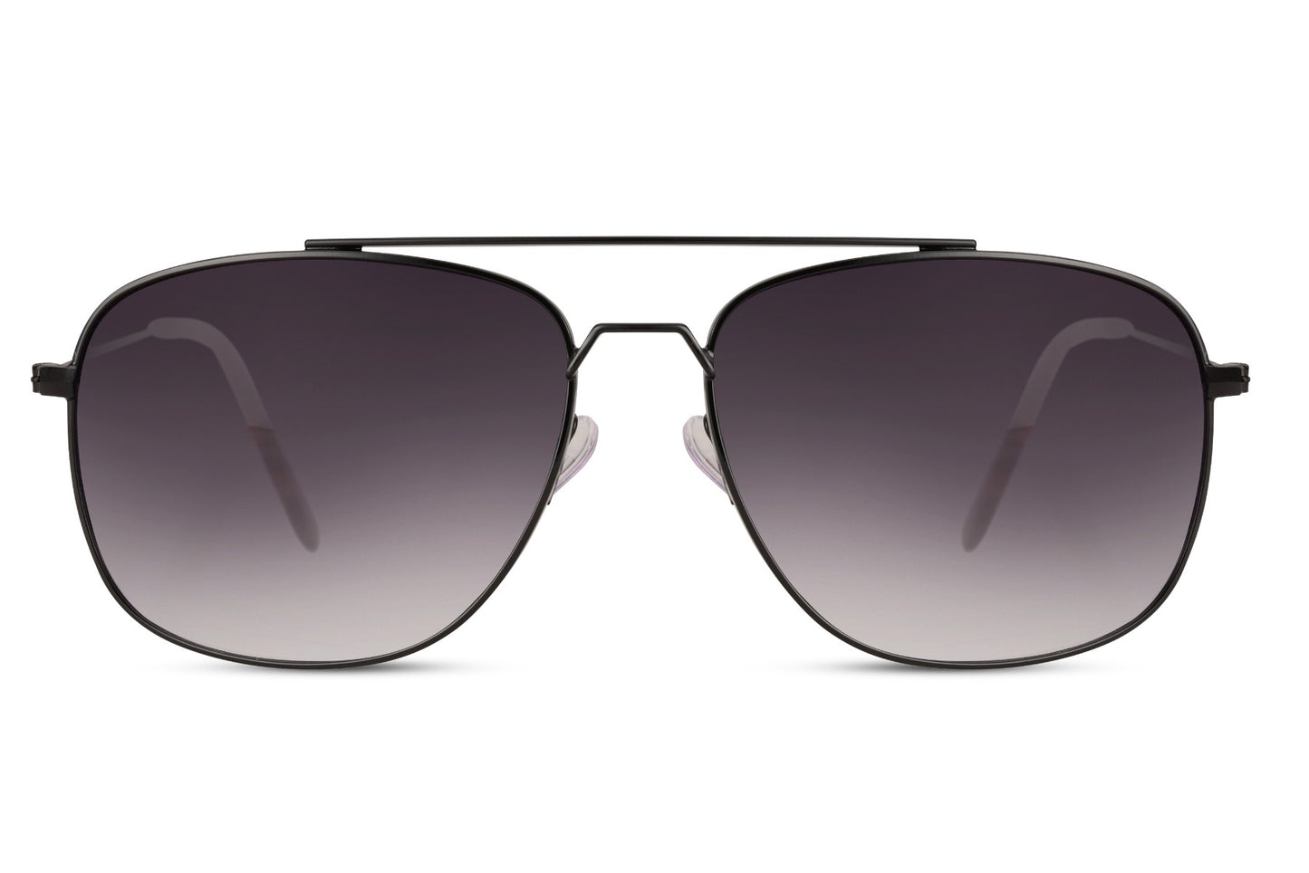 Silver Frame Black Aviator Men's Sunglasses