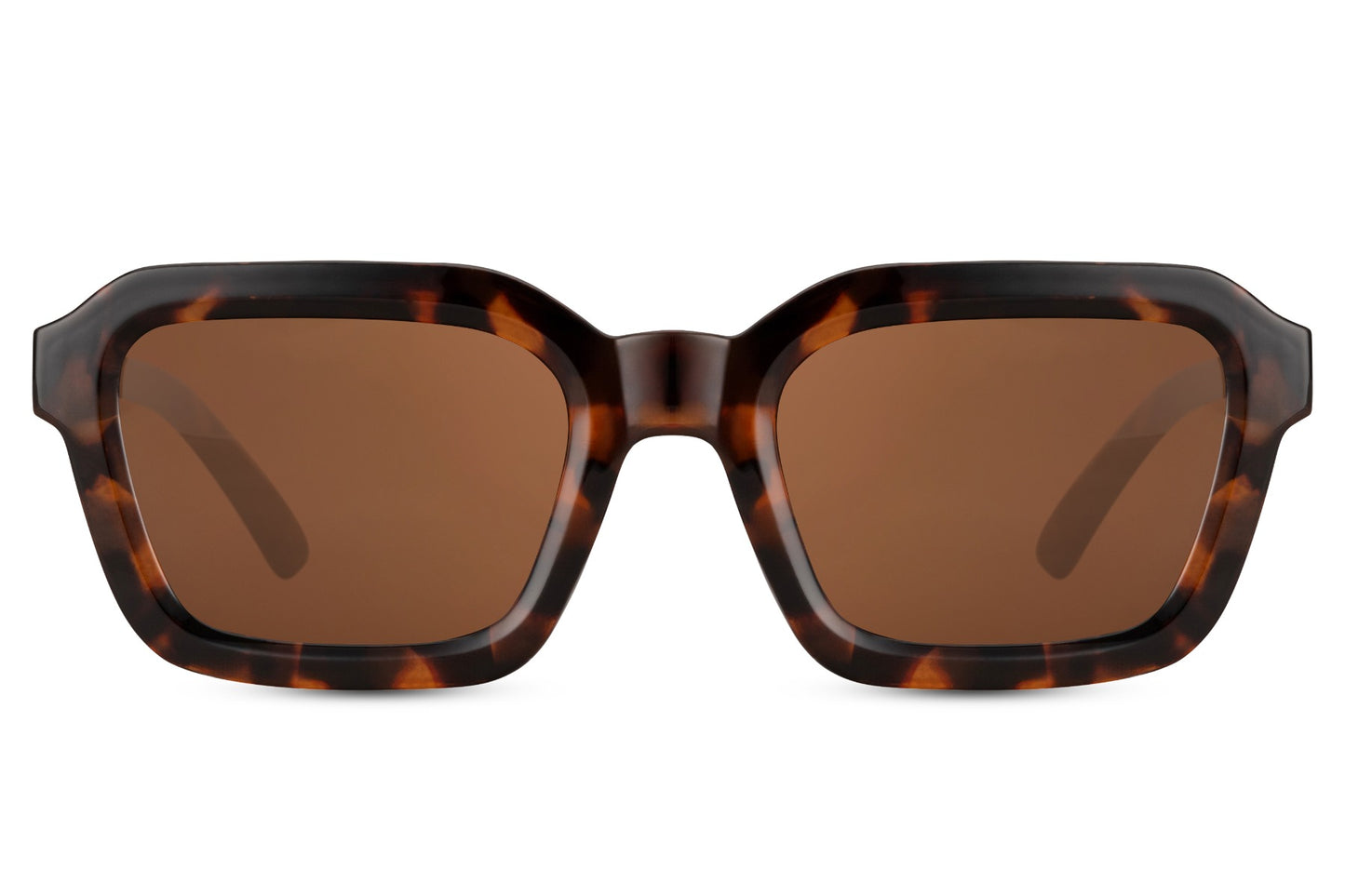 Black Leopard Print Rectangle Sunglasses