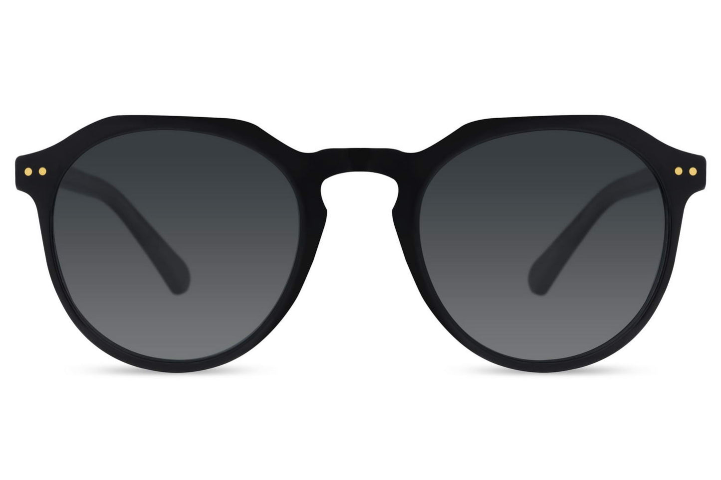 Black acetate round sunglasses polarised 1.1mm TAC lens 100% UV protection men women classic summer style free UK Europe delivery Sunglass Station