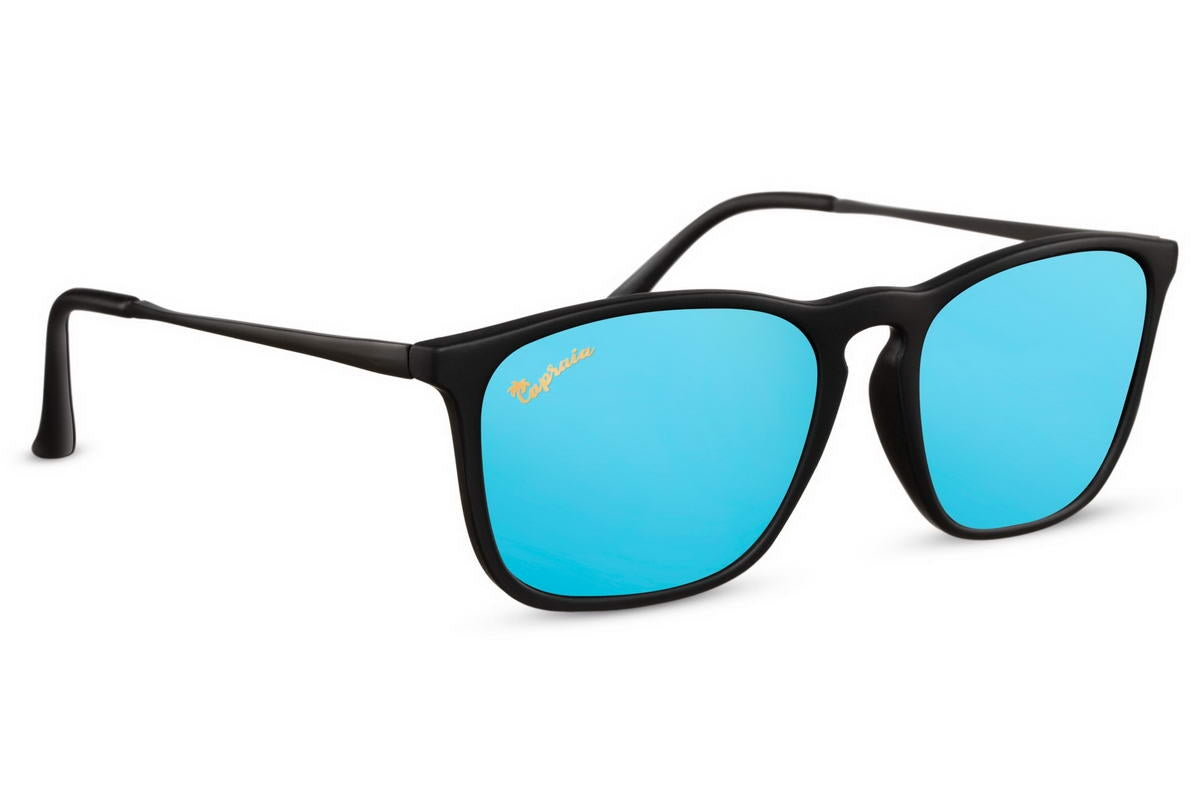 Blue Rectangle Mirrored Sunglass
