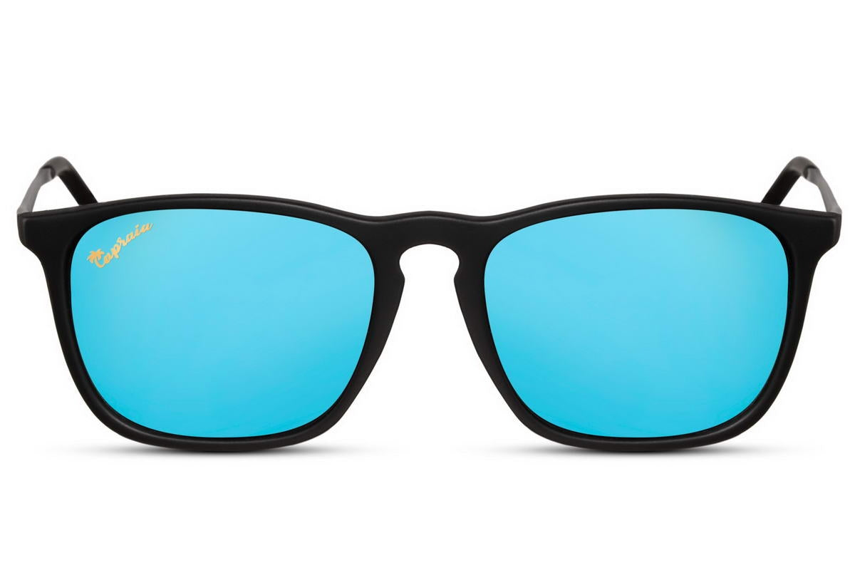 Blue Rectangle Mirrored Sunglass