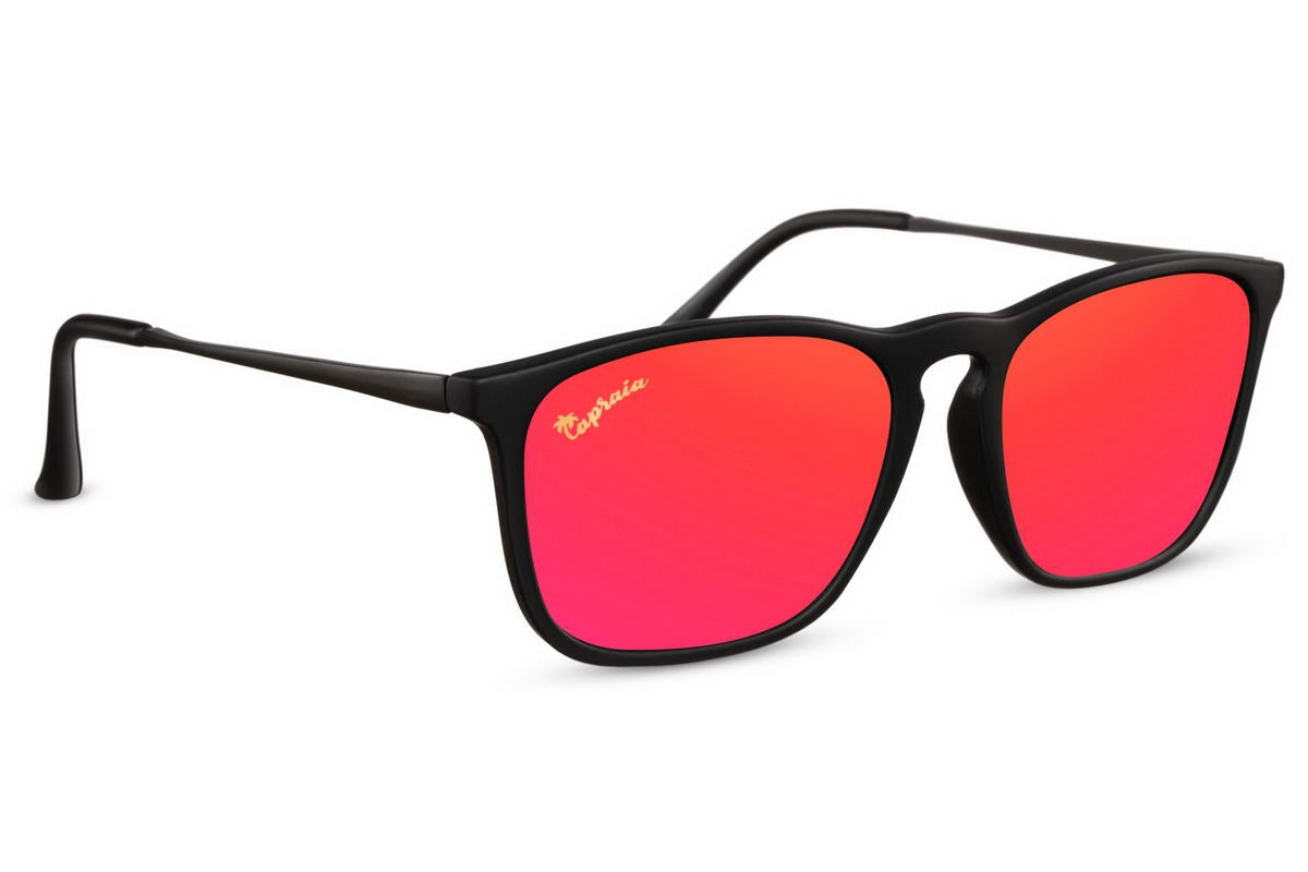 Red Mirrored Rectangle Sunglass