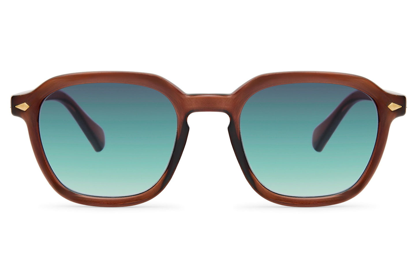 Eco round sunglasses tortoiseshell brown recycled polyester frame teal polycarbonate lens UV protection men women sustainable retro bold summer festival beach city free UK Europe shipping Sunglass Station
