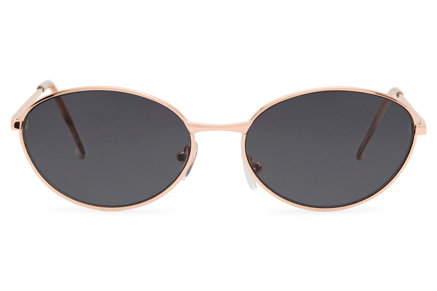 Eco sleek frame round sunglasses black copper frame dark recycled rPMMA lens UV protection women sustainable minimalist sleek everyday city summer wear premium eyewear free UK Europe shipping Sunglass Station