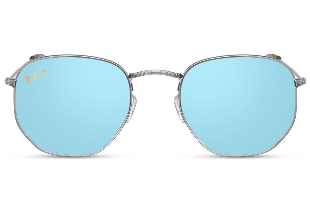 Vibrant & Timeless: Blue Mirrored Round Sunglasses