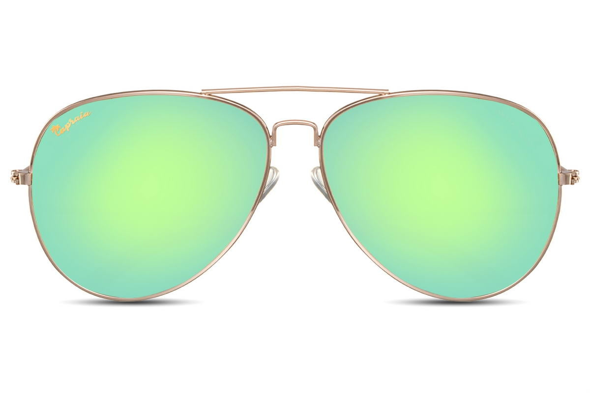 Green Aviator Sunglass