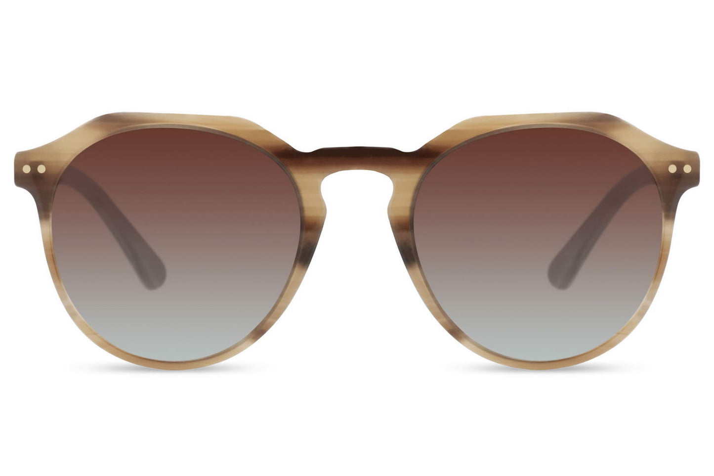 Round sunglasses brown acetate frame green polarised lens UV protection stylish everyday summer eyewear free shipping UK Europe Sunglass Station