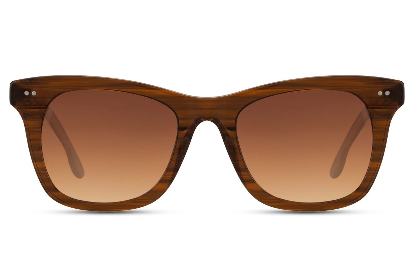 Wood-Brown Square Sunglasses