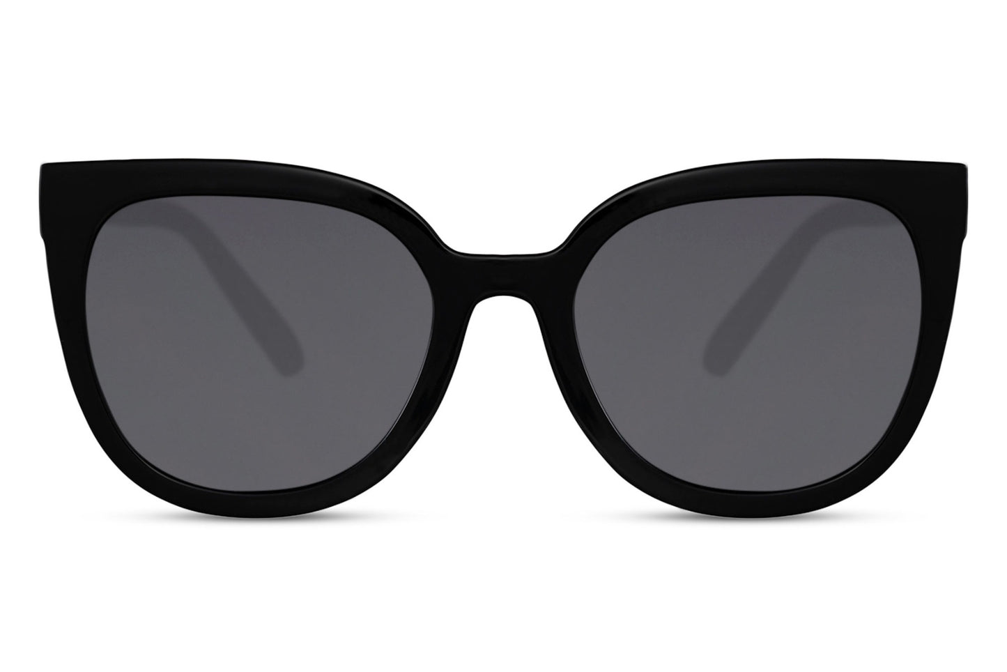 Oversized cat eye sunglasses with dark tinted lenses and durable frame