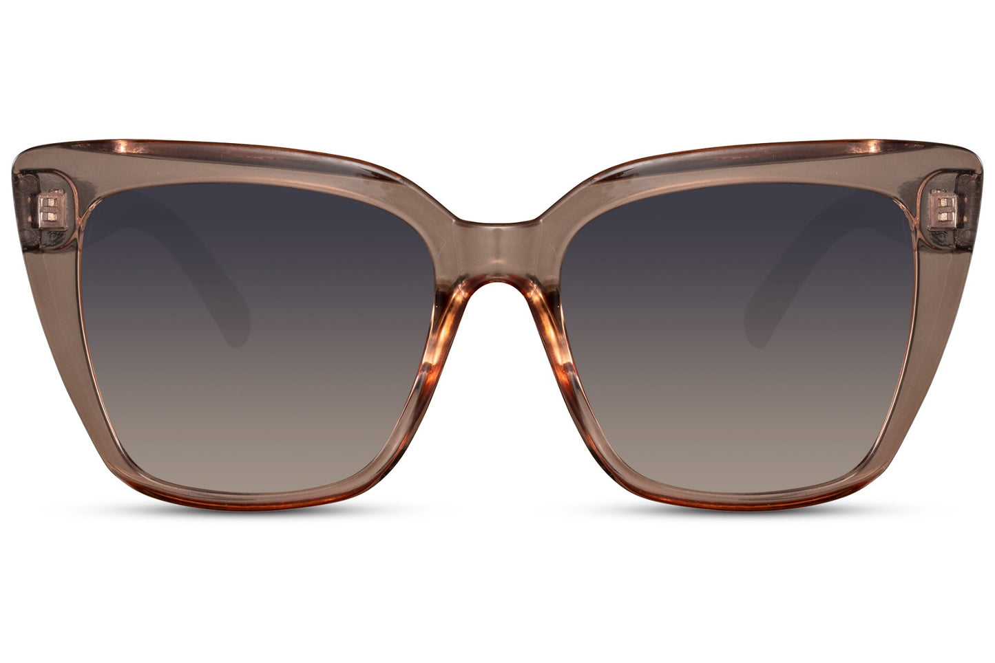 Modern classic cat eye sunglasses with grey lenses and structured frame, combining subtle tones with everyday versatility