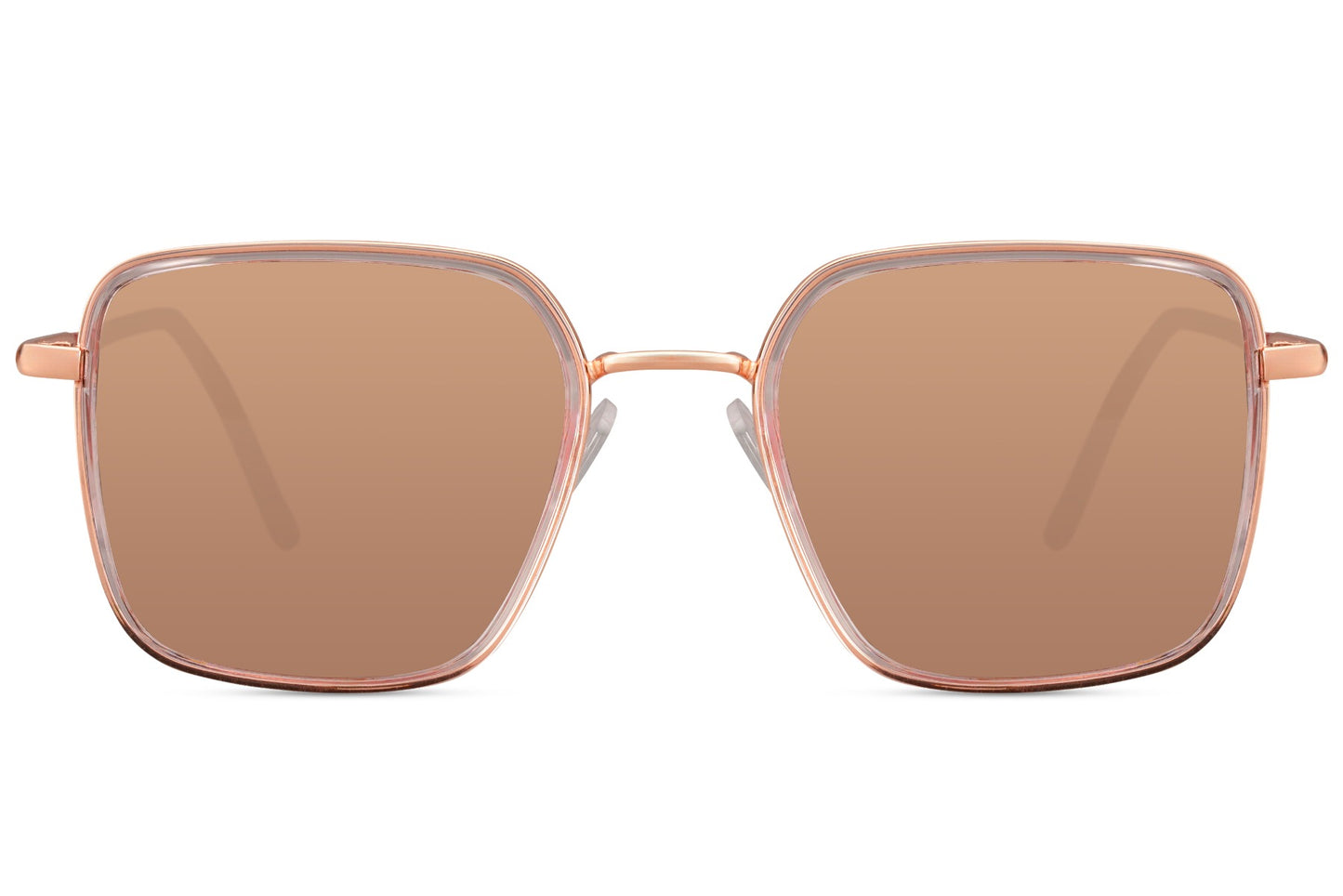 Oversized brown square sunglasses with impact resistant UV protective lenses for travel, holidays and outdoor wear