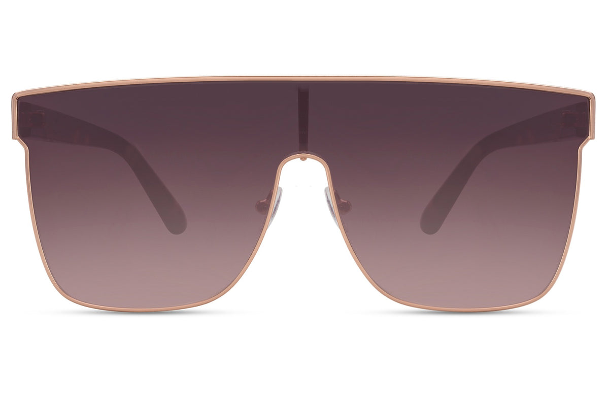 Shield sunglasses with gradient brown lens by Sunglass Station, oversized eyewear combining fashion style with sun protection