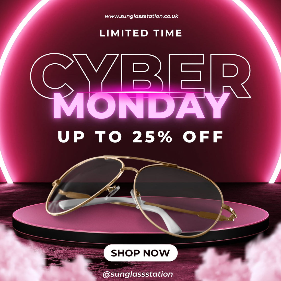 Cyber Monday sunglasses sale UK, 50% off trendy eyewear at Sunglass Station