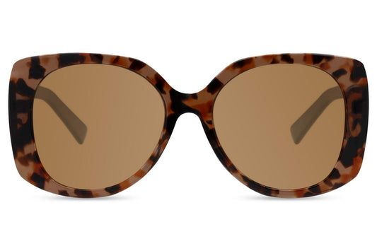 Brown Animal Print Oversized Sunglass