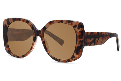 Brown Animal Print Oversized Sunglass