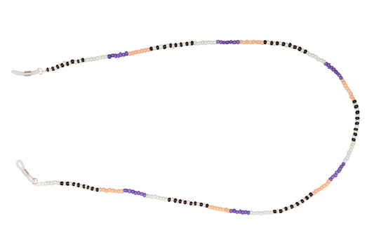 Black, White & Purple Beaded Sunglass Chain