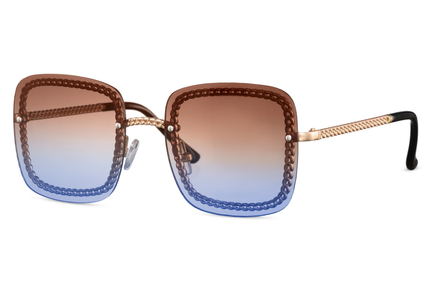 Blue and Golden Oversized Sunglass