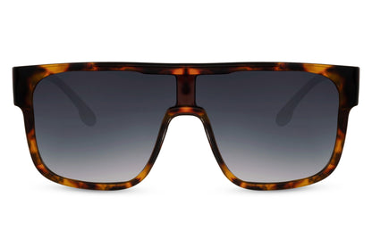 Brown Animal Print Oversized Sunglass