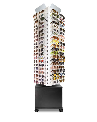 Large White Display for 160 Sunglasses with Storage