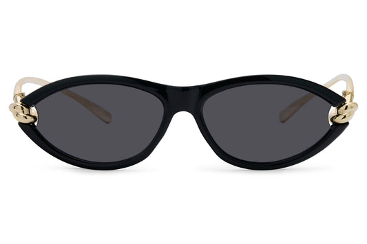 Vintage Oval Noir Sunglasses