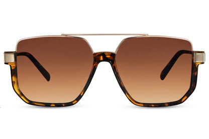 Retro Tinted Premium Brown Square Sunglass