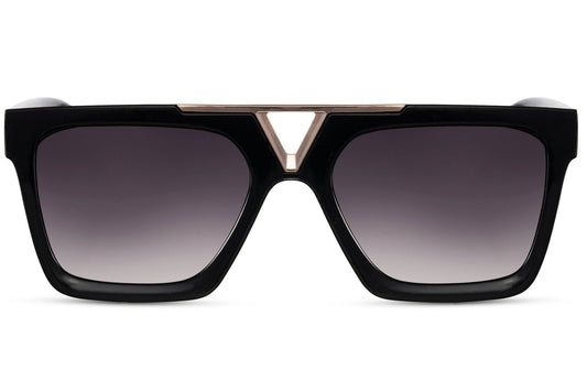 Bold Style Unisex Black Oversized Sunglasses