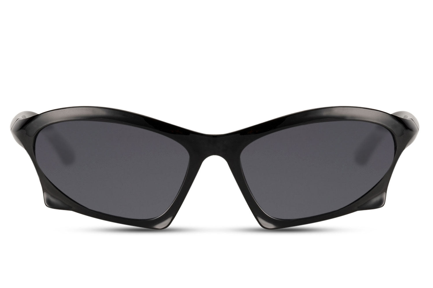 Black wrap frame night party sunglasses for clubbing and festivals — Gen Z streetwear style | Sunglass Station UK