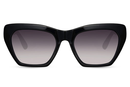 Gafas de sol negras ecológicas de ojo de gato para mujer