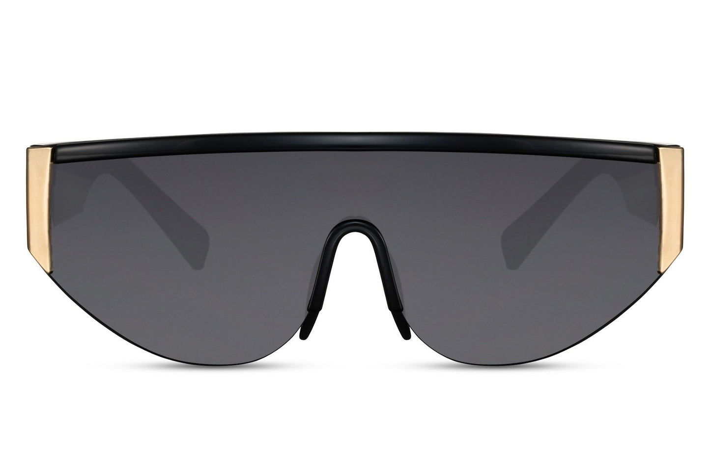 Visor Style Oversized Black Color Sunglasses