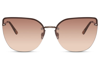 Half Frame Designer Cateye Sunglasses