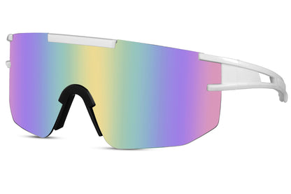 Visor Style Mirrored Sports Sunglasses
