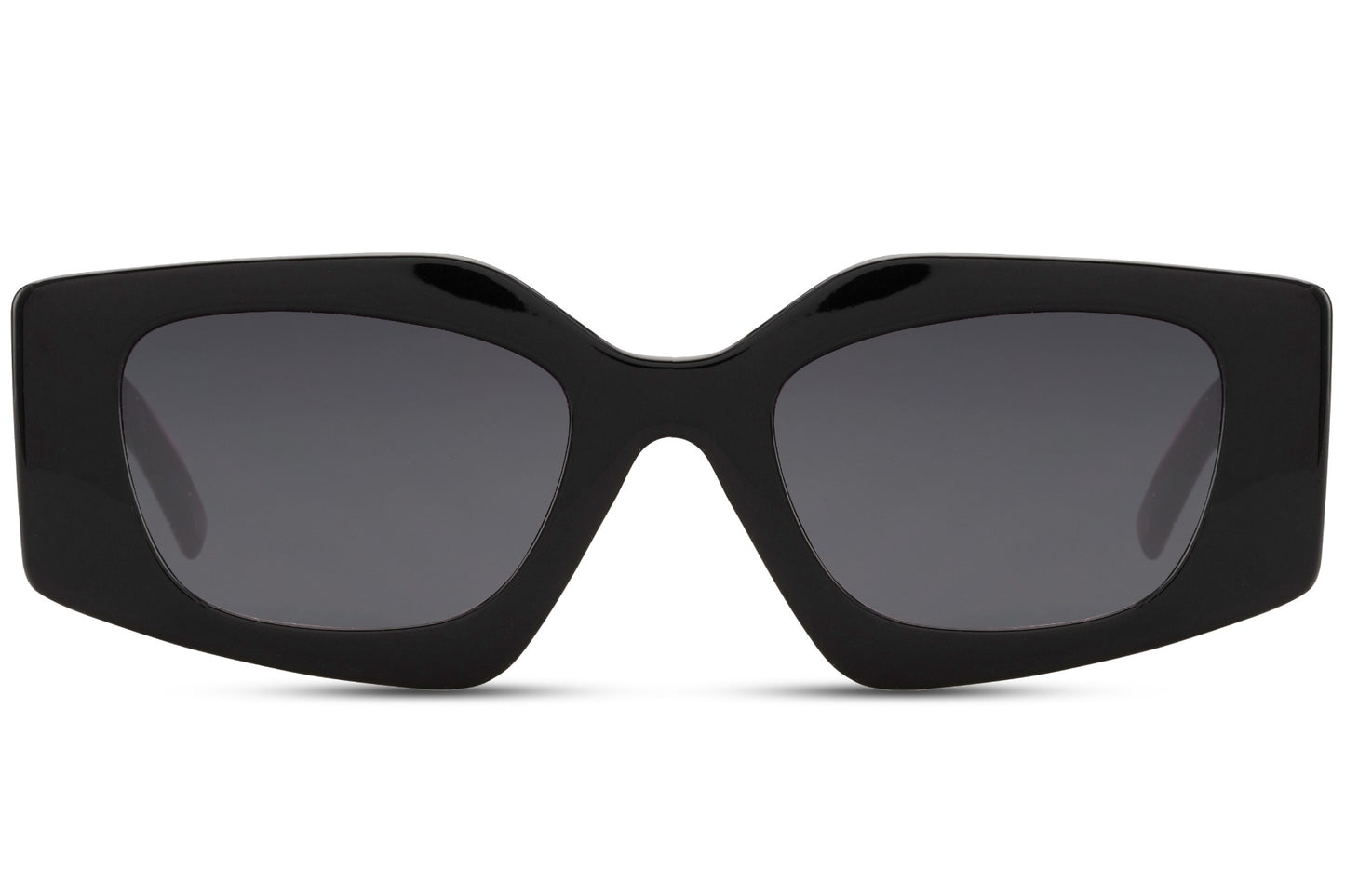 Schildpatt-Sonnenbrille mit kräftigem, eckigem Rahmen
